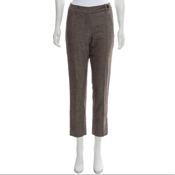 ROBERT RODRIGUEZ Mid-Rise Herringbone Wool Pants 6 - Picture 1 of 10